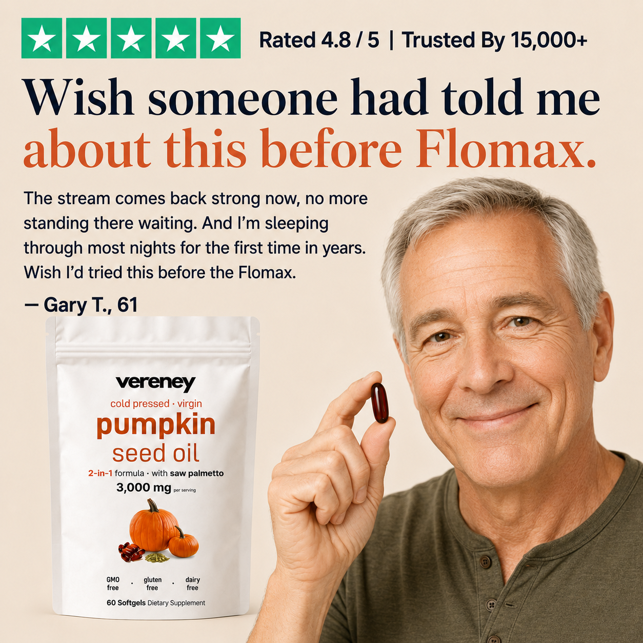 Vereney Cold Pressed Virgin Pumpkin Seed Oil with Saw Palmetto